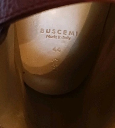 Awesome Buscemi Men's Red Leather Gold Lock High-Top Sneakers Sz US 11/EU 44 - Picture 12 of 14