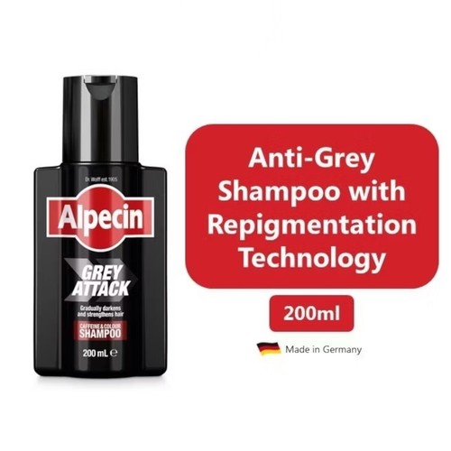 Alpecin Grey Attack Caffeine Colour Shampoo | Darker  &  Strong Hair (2 x 200ml) - Picture 2 of 10