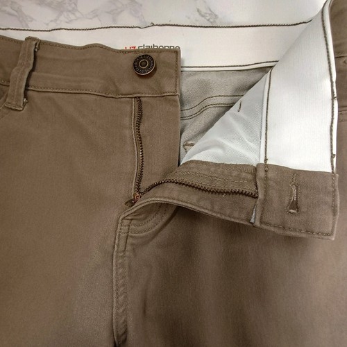 Liz Claiborne SARA Slim Leg Mid Rise Größe 10 elastische Taille bequeme braune Hose - Bild 5 von 9