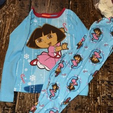 Dora The Explorer 2008 blue ballerina Pjs 24 Months Fleece Nicklelodeon