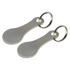 2PCS Metal Shopping Cart Tokens Trolley Coin Key Ring Portable Shopping Keychain