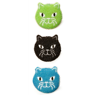 Kikkerland Sponge Kitty 3pc set Garland