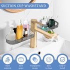 Plastic Sink Caddy Organizer Suction Cup Faucet Organizer No Drilling StbXl