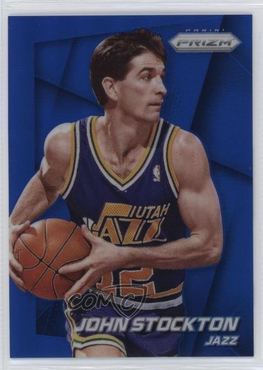 2014-15 Panini Prizm Blue Prizm 1/99 John Stockton #154 HOF 3hd