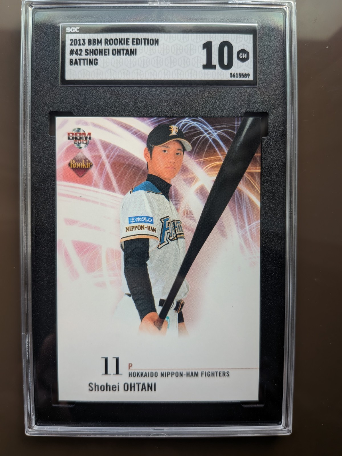 2013 BBM Rookie Edition Shohei Ohtani #42 Batting SGC 10 RC! Flagship Japan card