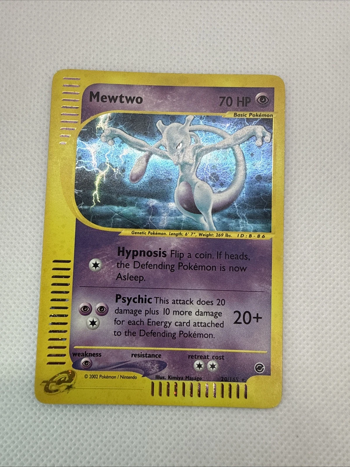 Mewtwo Expedition 20/165 Holo Rare E-Reader - Pokemon Card 2002 -MP