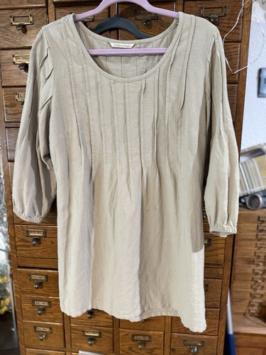 Soft Surroundings Baumwollbluse Biesen Damen Small Beige - Bild 1 von 5