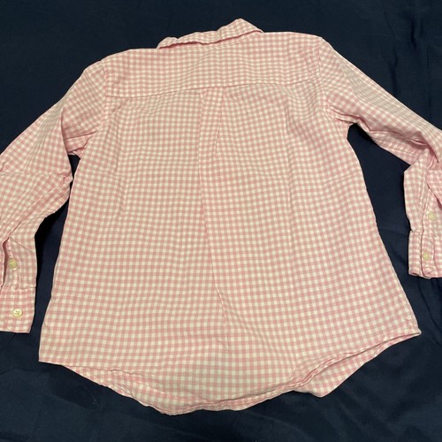 Polo Ralph Lauren Shirt Girls Size 5 Pink Check Button Down Top Pony Logo - Picture 9 of 10