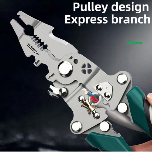 For Electrician Silver Green Electrical Pliers Multifunctional ✨ - Picture 3 of 10
