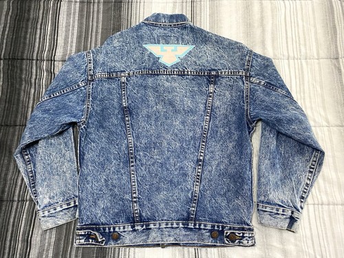 Giacca camionista Levi’s vintage anni 80 donna piccola personalizzata Southwestern concho bottone - Foto 8 di 12