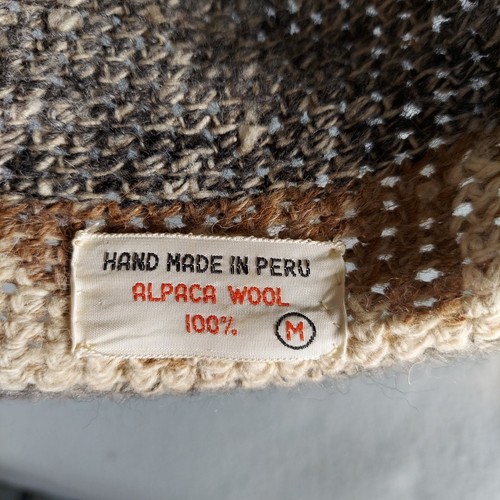Sombrero Occidental Vintage LANA DE ALPACA Ala Media Ancha Gris y Marrón Hecho a Mano Tejido Perú - Imagen 24 de 24