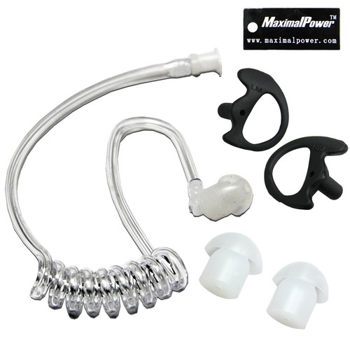 Earpiece for Motorola Two Way Radio PTT Mic w/ Earbud/Black Earmold (Combo Pack) - Picture 10 of 13