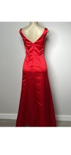 Donna Gray Red Satin Formal Gown / prom Dress Size 4