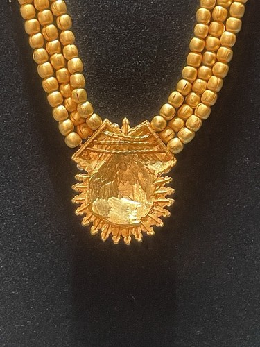 Vintage Asia Indian Long Fox Rope Pearl Jewelry Necklace And Earrings #c2 - Bild 4 von 6