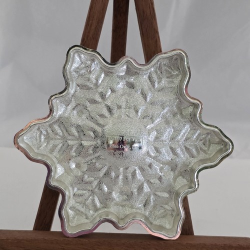 Vintage 2007 For Your Ease Only Inc. Iridescent Snowflake Trinket Box With Lid - Picture 4 of 11