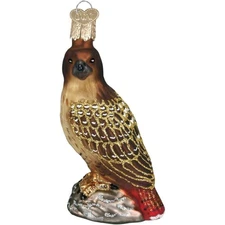 Old World Christmas Red-Tailed Hawk Glass Ornament 16064 FREE BOX