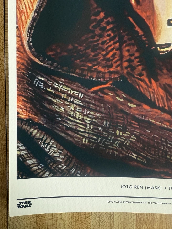 KYLO REN (MÁSCARA) Topps Star Wars Living Set Impresión Litográfica 10x14 #62/100 Casi Nuevo/Como Nuevo Raro Foto 3 de 4