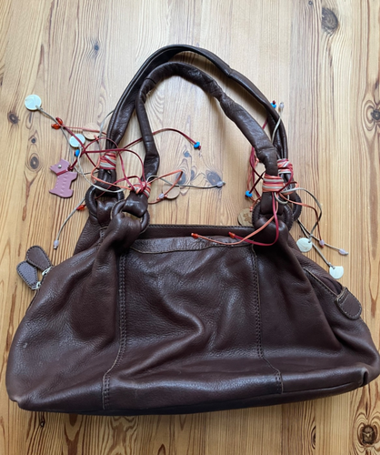 Gorgeous Slouchy Brown Radley Handbag with Beaded Toggles - Picture 2 of 6