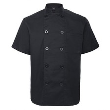 Unisex Short Sleeve Chef Coat Jacket Black
