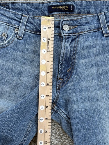 Vintage Levi's 524 Too Superlow Flare Size 13S Light Wash Egypt Cotton Stretch - Picture 11 of 14