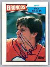 Rick Karlis 1987 Topps Auto Signed Denver Broncos #36