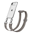 Łańcuszek na telefon komórkowy do Apple iPhone Air etui TPU z opaską boho szary / czarny - srebrny