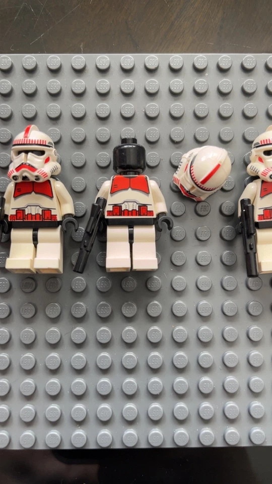 Lego 7655 Star Wars (x1) Clone Trooper Red Shock Trooper Minifigure Ep 3 SW0091  - Image 3 of 3