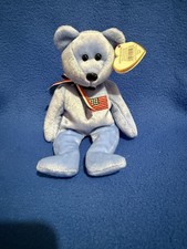 RARE Ty Beanie Baby known as "America the Bear" (Blue Version).