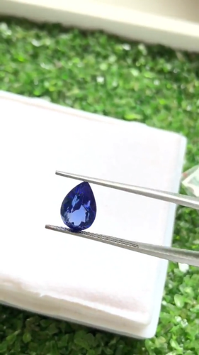 Natural Blue Tanzanite Gemstone, 11x8 mm Pear Faceted Tanzanite For Jewelry. - Video 1 of 1