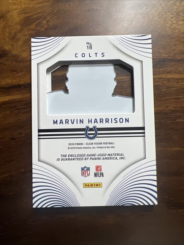 2016 Panini Clear Vision #18 Marvin Harrison Multi Color Jersey Patch /25 - Bild 4 von 7