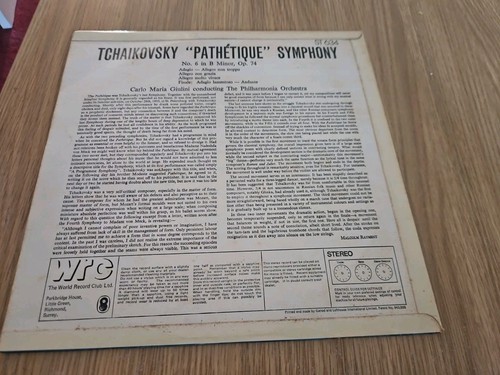 ST 634 Tchaikovsky Symphony No.6 Pathetique Philharmonia Carlo Maria Giulini - Bild 2 von 3