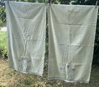 2 Vintage green embroidered Cotton, Velour Bath Towels by  Avanti