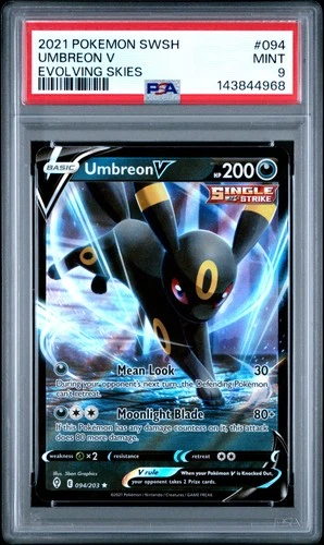 2021 POKEMON SWORD & SHIELD EVOLVING SKIES #094 UMBREON V PSA 9