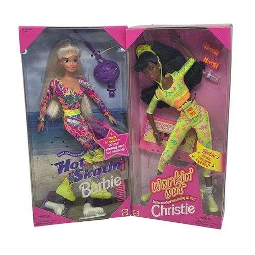 New ListingVINTAGE 1996 WORKIN' OUT CHRISTIE DOLL # 17319 + 1994 HOT SKATIN BARBIE # 13511