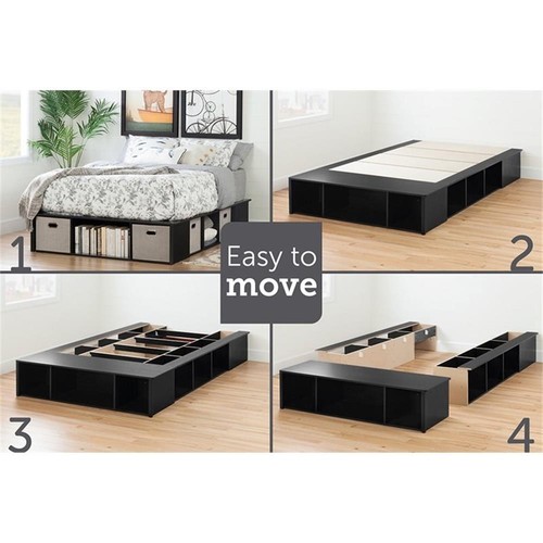 South Shore Flexible King Storage Platform Bed in Black - Picture 6 of 8