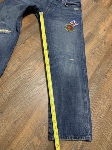 Polo Ralph Lauren Classic Fit USRL 67 Patchwork Distressed Tiger Jeans 36x32 - Bild 3 von 16