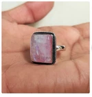 Pink Moonstone Ring 925 Sterling Silver Band Handmade Statement Al Size Ring R24