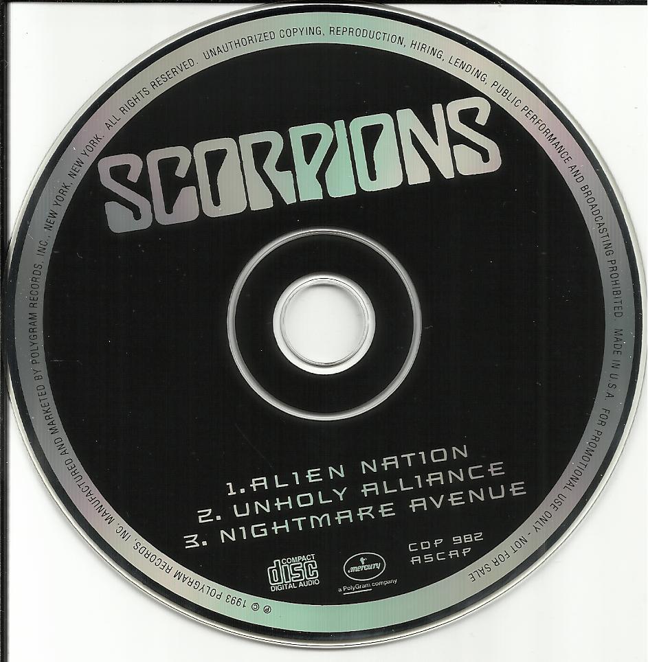 SCORPIONS 1993 Rare USA 3 TRK SAMPLER PROMO DJ CD single