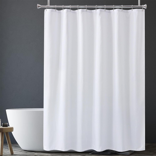 Waterproof White Shower Liner Fabric, 72 X 72 Inches, Washable with 12 Grommet H - Picture 8 of 12