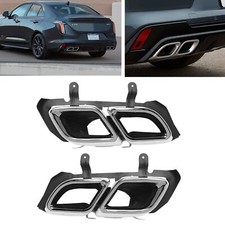 2Pcs Steel Silver Car Rear Tail Exhaust Muffler Tips For Cadillac CT4 2020-2025