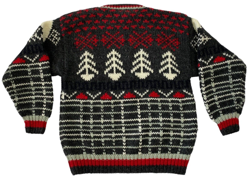 Vintage Carson Pirie Scott Hand Knit Men Sweater Sz Large Gray Multi Wool Blend - Picture 6 of 10
