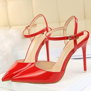 5 Simil Pelle Stiletto Eleganti Sandali Donna Cw682 Decolte Cm 10 Rosso Lucido qwxzt16Oz