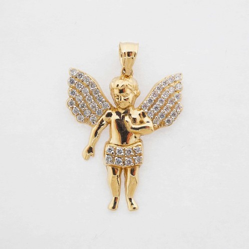 10k Gelbgold Nachlass Verkauf Engel Anhänger Vintage Schmuck - Bild 1 von 6