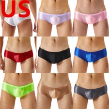 Mens Stretch Underwear Sissy Panties Bulge Pouch Thong Low Rise Swim Trunk