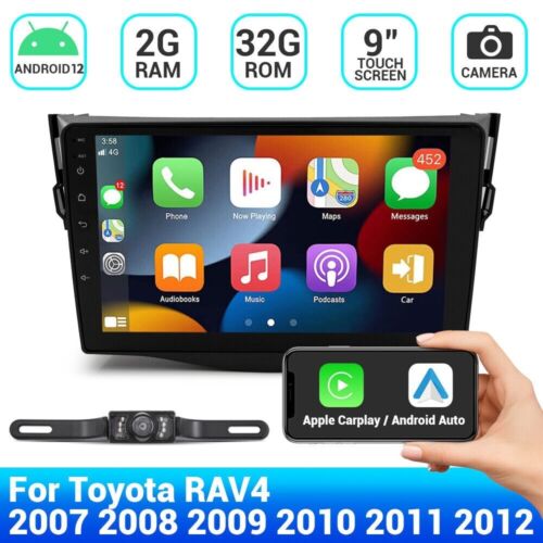 9" For 2007-12 Toyota Rav4 Android 12 Car Radio Stereo Gps Player Auto Carplay - Picture 1 of 12