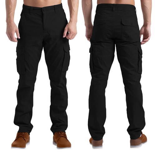 Cargohose für Herren vielseitig entspannt lässig für die Arbeit mehrere Taschen - Bild 4 von 63