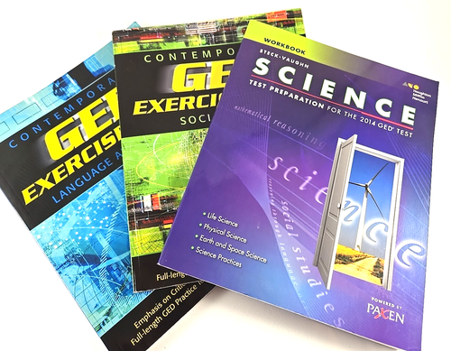 Lot of 3 GED study books Social Studies, Language Arts, Science - Bild 1 von 14