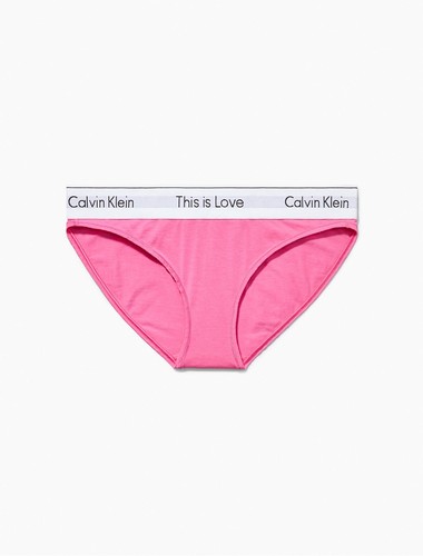 Calvin Klein Women's Plus Cotton This Is Love Bikini, Pink Flambe - 1X