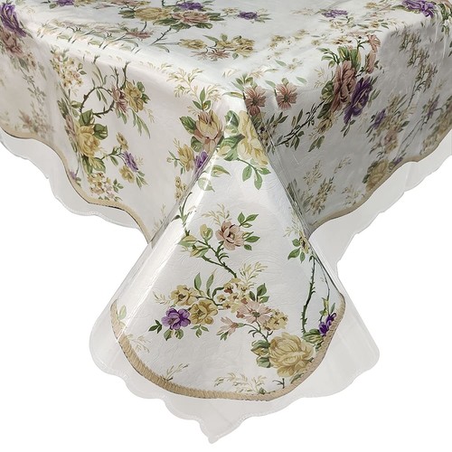 Clear Vinyl Tablecloth Protector Oil-Proof Easy Clean Transparent Cover - Picture 5 of 9
