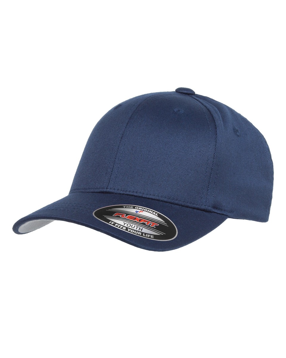 Flexfit Youth Wooly 6 Panel Cap 6277Y Hard Buckram Backed Front
